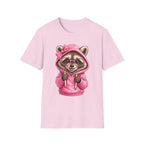 Cute Pink Hoodie Raccoon T-Shirt