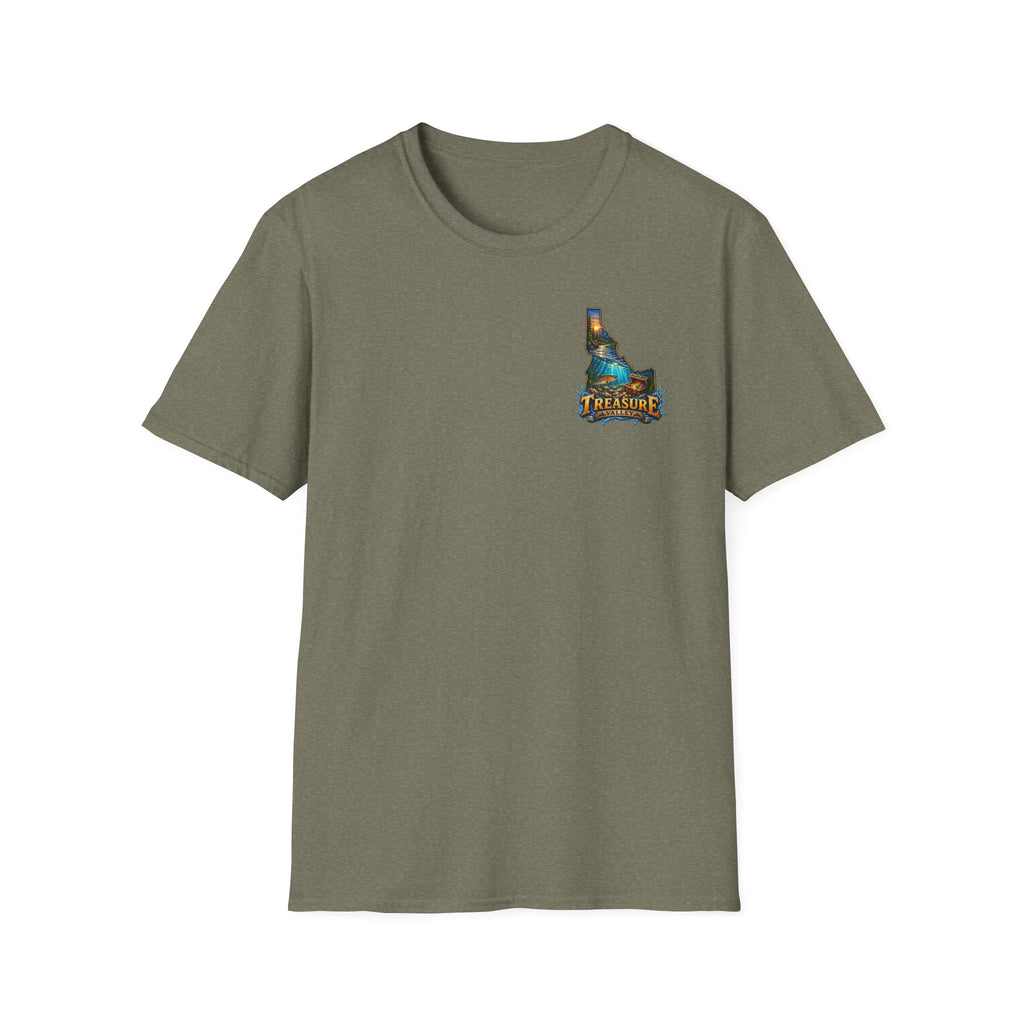 Treasure Valley Idaho T-Shirt with a Rainbow Trout, River and Mountain Sunrise Graphic Tee