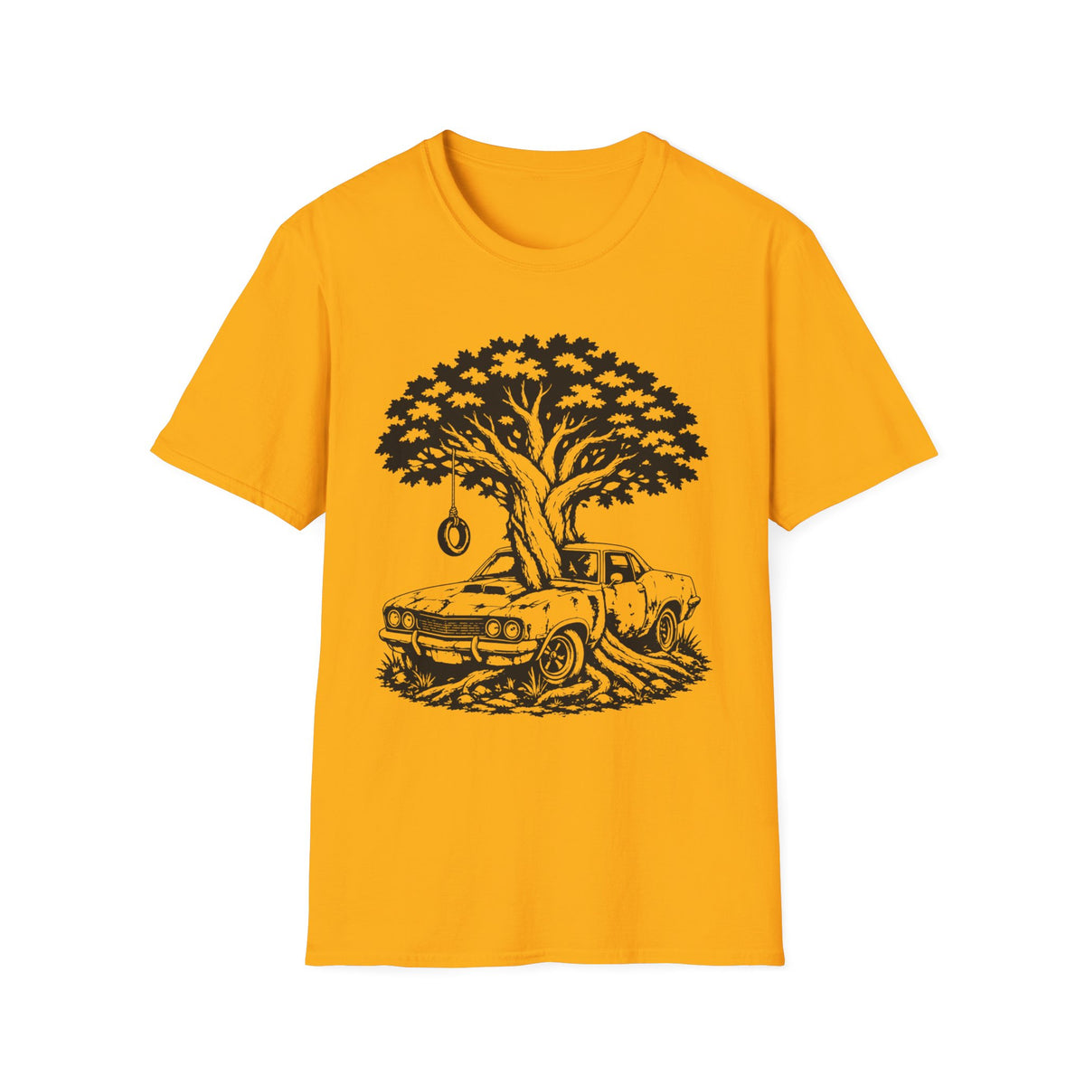 Vintage Tree & Classic Car T‑Shirt