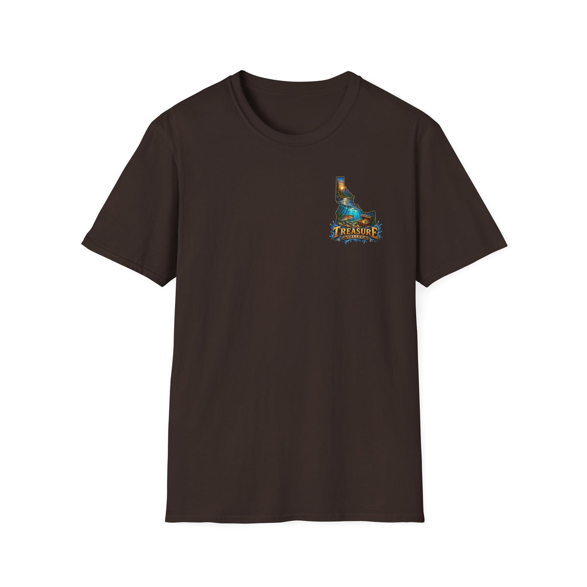 Treasure Valley Idaho T-Shirt with a Rainbow Trout, River and Mountain Sunrise Graphic Tee