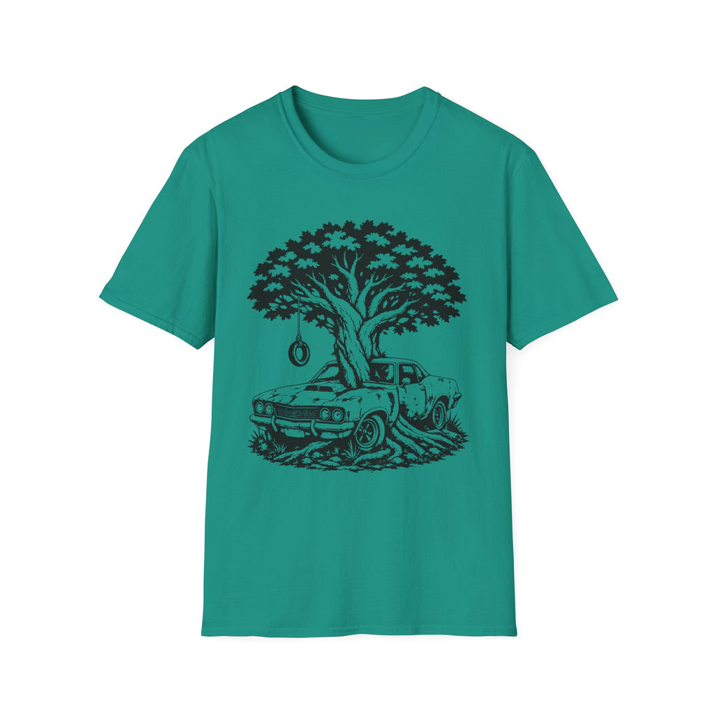 Vintage Tree & Classic Car T‑Shirt