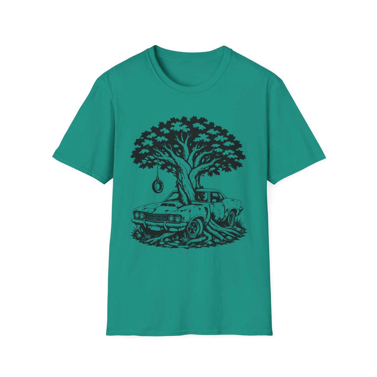 Vintage Tree & Classic Car T‑Shirt