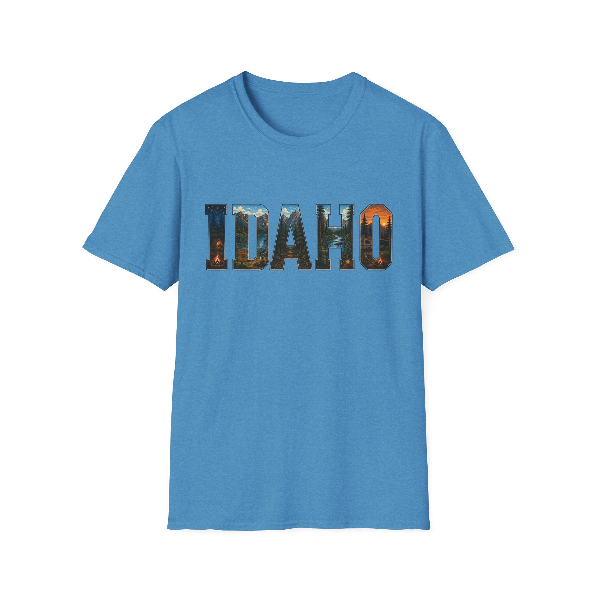 Idaho Scenic Graphic T-Shirt — State Nature Sunset Typography