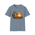 Raccoon Warming Up By Campfire T-Shirt