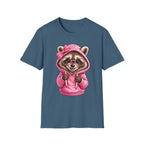 Raccoon in Pink Hoodie T-Shirt — Adorable Sunglasses Graphic Tee
