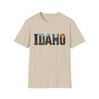 Idaho Scenic Graphic T-Shirt — State Nature Sunset Typography