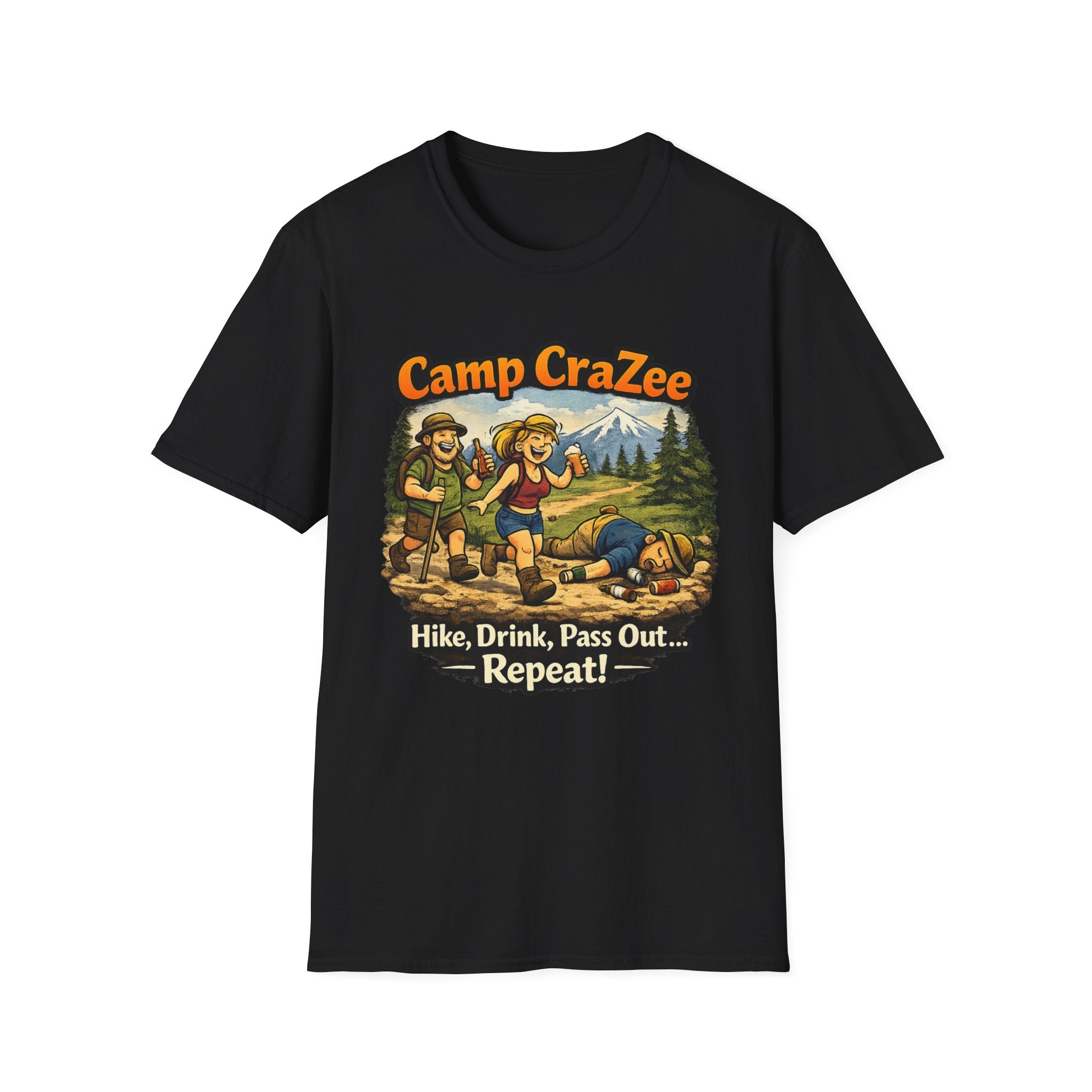 Camp CraZee Hike Drink Pass out Repeat T-Shirt