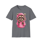 Raccoon in Pink Hoodie T-Shirt — Adorable Sunglasses Graphic Tee