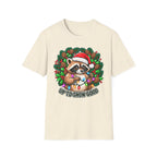 Christmas Raccoon T-Shirt – 'Up to Snow Good' Holiday Tee