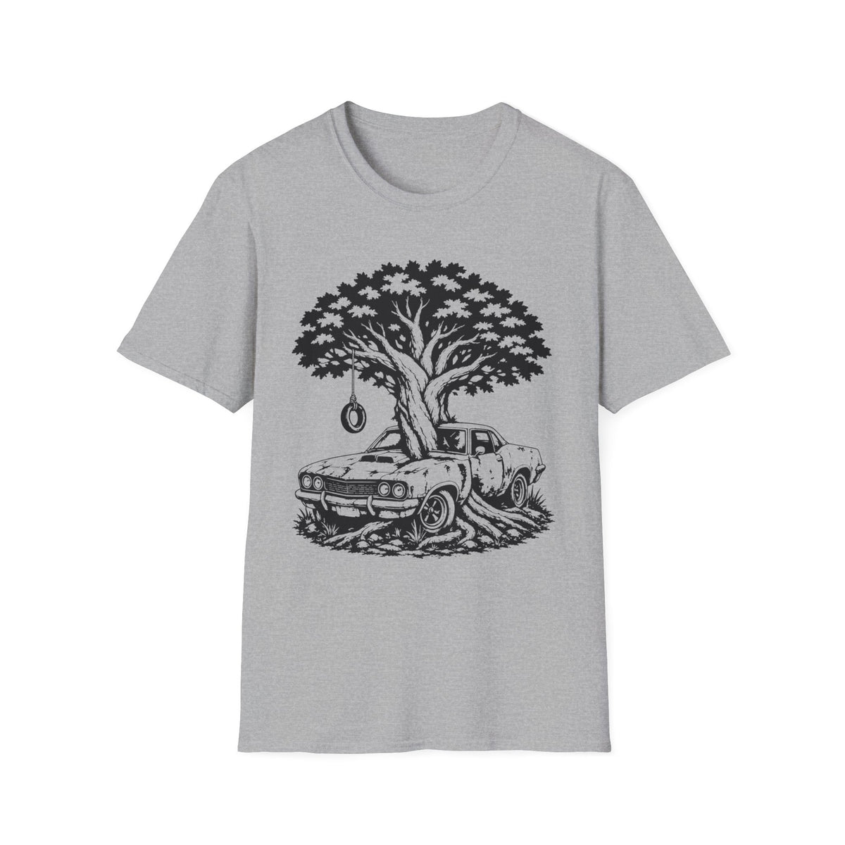 Vintage Tree & Classic Car T‑Shirt