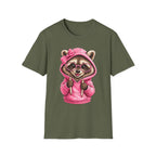 Cute Pink Hoodie Raccoon T-Shirt