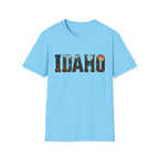 Idaho Scenic Graphic T-Shirt — State Nature Sunset Typography