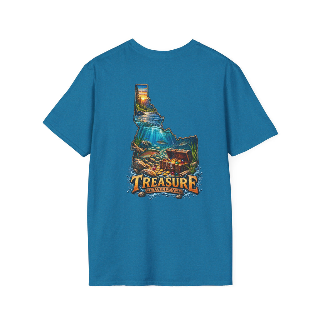 Treasure Valley Idaho T-Shirt with a Rainbow Trout, River and Mountain Sunrise Graphic Tee