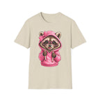 Cute Pink Hoodie Raccoon T-Shirt