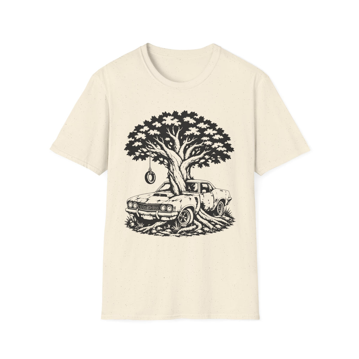 Vintage Tree & Classic Car T‑Shirt