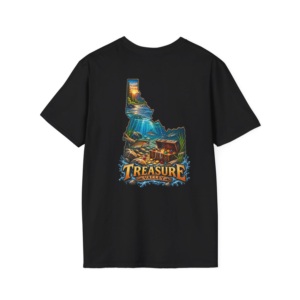 Treasure Valley Idaho T-Shirt with a Rainbow Trout, River and Mountain Sunrise Graphic Tee