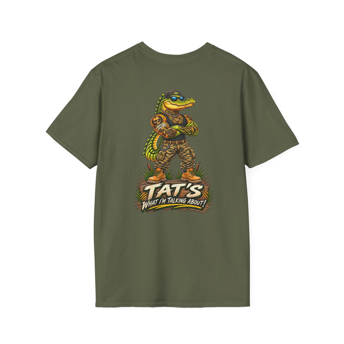 T-Shirt — 'Tat's' Crocodile Logo Casual Tee