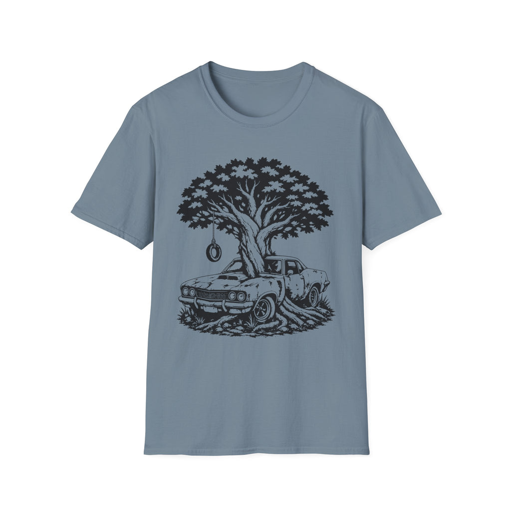 Vintage Tree & Classic Car T‑Shirt