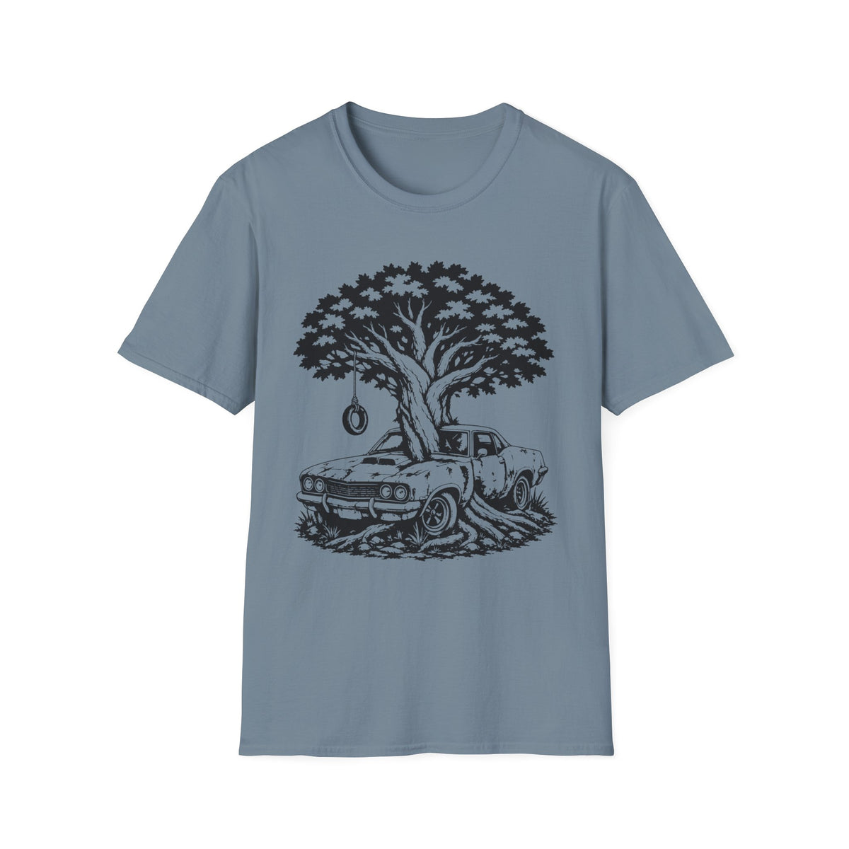 Vintage Tree & Classic Car T‑Shirt