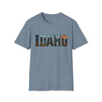 Idaho Scenic Graphic T-Shirt — State Nature Sunset Typography
