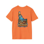 Treasure Valley Idaho T-Shirt with a Rainbow Trout, River and Mountain Sunrise Graphic Tee