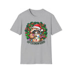 Christmas Raccoon T-Shirt – 'Up to Snow Good' Holiday Tee