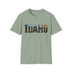 Idaho Scenic Graphic T-Shirt — State Nature Sunset Typography