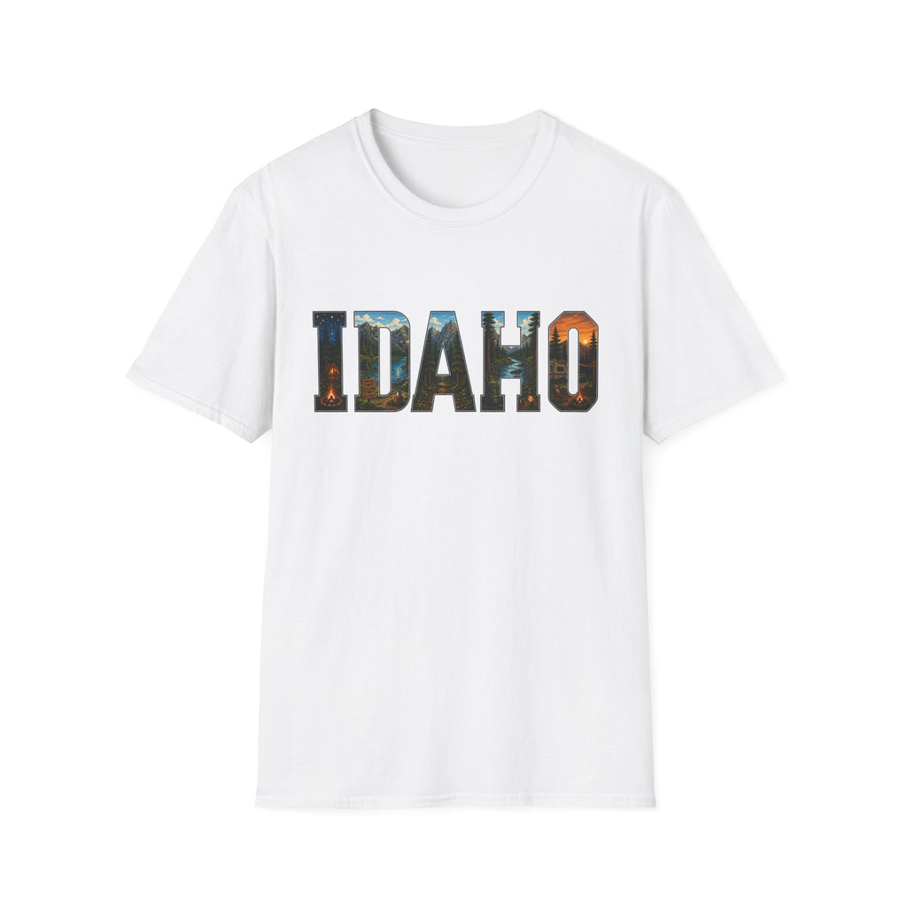 Idaho Scenic Graphic T-Shirt — State Nature Sunset Typography