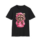 Cute Pink Hoodie Raccoon T-Shirt